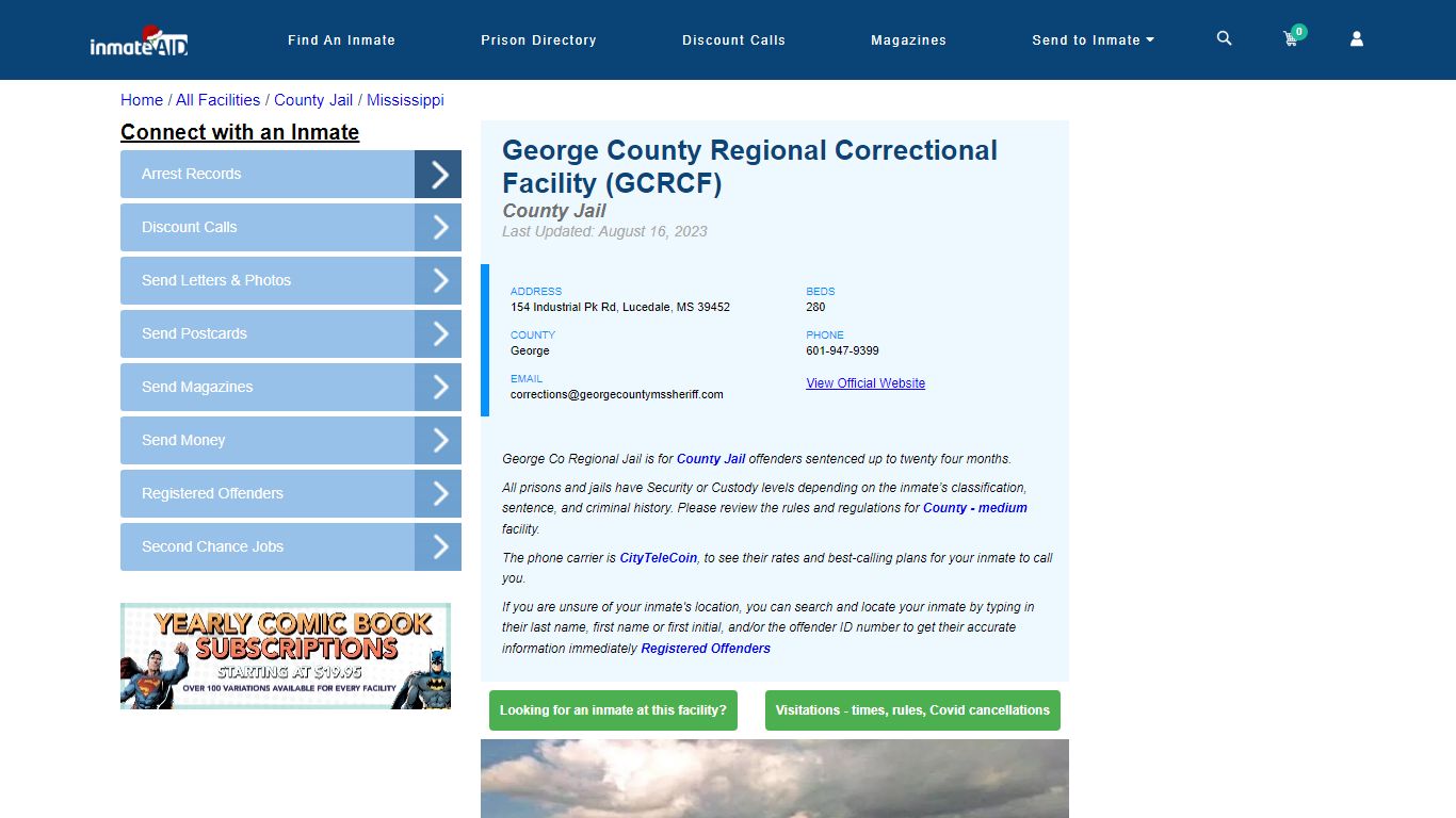 George County Regional Correctional Facility (GCRCF) - Inmate Locator ...