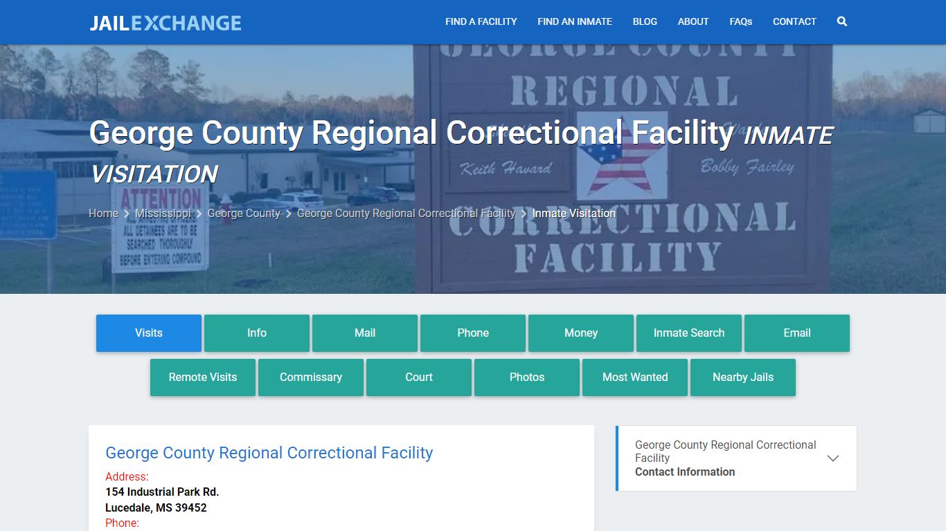 George County Regional Correctional Facility Inmate Visitation